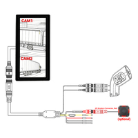 Système de caméra de recul pour camion et voiture VD 12,3 pouces avec écran tactile TP 2 canaux pour système de détection d'angle mort par IA et caméra CMS pour rétroviseur
