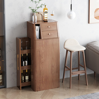 Mesa de Bar moderna para sala de estar, mueble de almacenamiento de Color café, armario de vino para el hogar