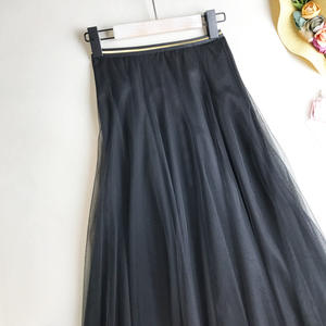 <span class=keywords><strong>Jupe</strong></span> <span class=keywords><strong>longue</strong></span> plissée en tulle élégante pour femmes, <span class=keywords><strong>jupe</strong></span> trapèze en maille et dentelle - Product Image 5