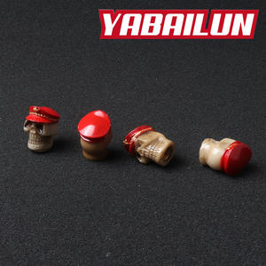 Chapeau <span class=keywords><strong>militaire</strong></span> de diable de roue de Modification de résine de crâne coloré rouge pour la fabrication de collier - Product Image 3