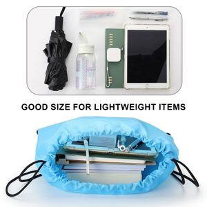 6pcs Drawstring <b>Backpacks</b> 6 Colors Polyester Cinch Bags Waterproof Sports String Bags for <b>Gym</b> Travel - Product Image 6