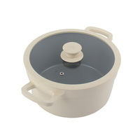 Pot à soupe en alliage d'aluminium antiadhésif, ensemble de casseroles avec couvercle en verre