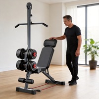Banc de musculation multifonctionnel tout-en-un avec extension pour les jambes pour la musculation en intérieur