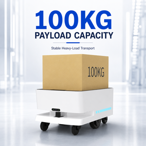 หุ่นยนต์ AGV วางแผนเส้นทางอัจฉริยะ ปลอดภัย มั่นคง รับน้ำหนักได้ 100 กก. ความแม่นยำ 3 ซม. สำหรับร้านอาหาร โรงงานผลิต และร้านค้าปลีก - Product Image 2