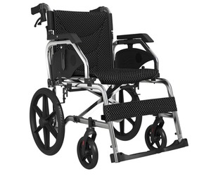 รถเข็นคนพิการทางการแพทย์สำหรับโรงพยาบาลรถเข็นอลูมิเนียมอลูมิเนียมสีดำ - Product Image 2