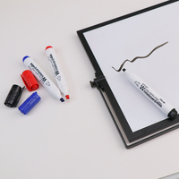 Marqueurs effaçables à sec pour tableau blanc A-NI WM6030 avec impression de logo personnalisée (rouge/vert/bleu/noir) pour l'école et le bureau