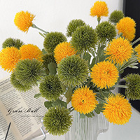 Fleurs artificielles réalistes en gros pour la décoration intérieure : pissenlits, chrysanthèmes et sphères d'alliums faits à la main, style moderne