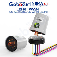 Controlador de Luz de Calle Inalámbrico GEBOSUN Lora Wan con Atenuador PWM 0-10v, Sensor para Dispositivos IoT, Enchufe NEMA, Control Remoto
