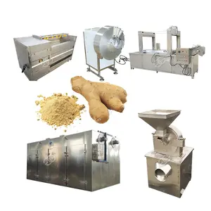 Auto Dehydrated Haldi Powder Making Machine Plant Garlic Ginger Processing Line