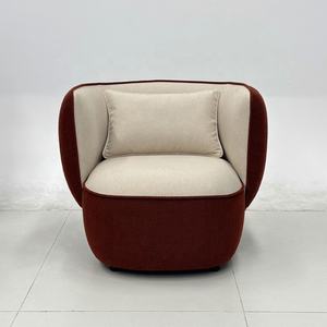 Fauteuil pivotant de salon de luxe italien moderne, rouge bordeaux, design de créateur, fauteuil d'appoint pivotant, mobilier de salon, canapé de luxe, fauteuil pivotant avec accoudoirs - Product Image 4