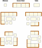 Ensemble de salon en rotin tout temps 5 pièces, canapé modulaire d'angle avec coussins imperméables pour patio et jardin