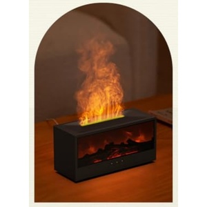 New Fireplace Essential Oil Diffuser Ultrasonic Humidifier Seven Color Flame Light Simulation Plastic for Home Office Use - Product Image 4
