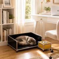 Meuble bas modulaire multifonction en métal pour salon, table basse en acier, taille et couleur personnalisables, DIY, pour fournitures pour animaux de compagnie