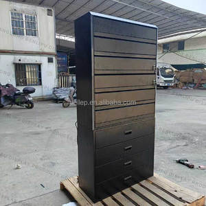 RGB LED Ánh Sáng Thuốc Lá Cửa Hàng Kim Loại Thuốc Lá Tủ Trường Hợp Thuốc Lá Gói Pusher Kệ Hiển Thị Giá Với Màn Trập Và Lưu Trữ Ngăn Kéo - Product Image 3