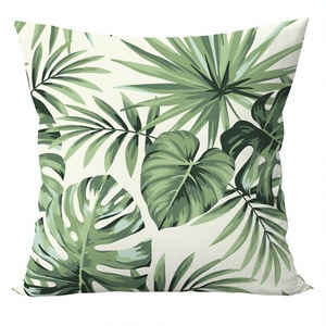 Housse de coussin carrée en toile à motif géométrique vintage, style bohème, broderie florale, fermeture éclair, amovible et lavable - Product Image 1
