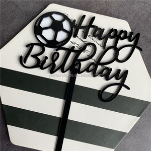 Party Things vendita calda nuovo stile piccolo calcio nero e festa Popper Cake Topper - Product Image 3