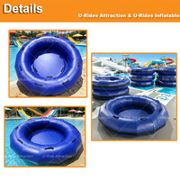 Prix d'usine, vente chaude, U-Rides, radeau gonflable pour parc aquatique en PVC de 2 m de diamètre pour 4 personnes, pour usage commercial et toboggan de piscine en fibre de verre