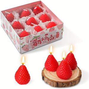 Set di Candele Tealight alla Fragola Rossa, 9 Mini Candele in Cera di Soia con Forte Profumo di Fragola per Fragranza Domestica, Regalo - Product Image 2