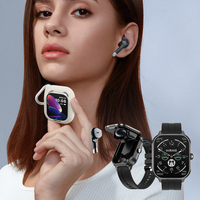 Reloj Inteligente D8pro 2 en 1 con Pantalla TFT NFC, Auriculares Bluetooth, Vibración, Funda de Silicona Gratis, Hebilla para Colgar y Pulsera Inalámbrica 3C