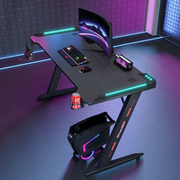 Table d'ordinateur de bureau moderne YZ, noire, en forme de Z, bureau de jeu pour les joueurs