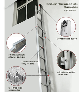 Échelle pliante d'évacuation incendie moderne, extensible, à deux côtés, en aluminium, avec une capacité de 300 livres - Product Image 6