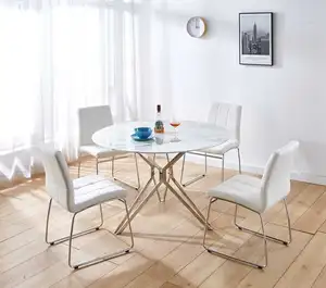 Moderno lusso nordico casa ristorante sala da pranzo mobili tavolo da pranzo rotondo set tavolo da pranzo rotondo moderno con 4 sedie