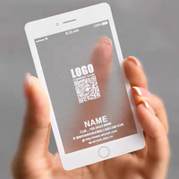 Cartes de visite transparentes personnalisées en PVC givré avec impression offset et marquage à chaud, logo personnalisé