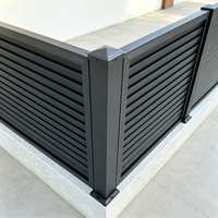 Panneaux de clôture modernes en aluminium à persiennes, revêtement poudré, en alliage d'aluminium, pour jardin, à lattes horizontales, pour extérieur, vente en gros