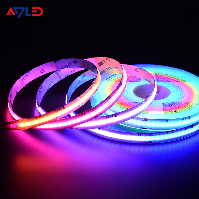 For Listed 5M 630LEDs/m High Density Full Color 24V IP20 Rated Remote Control Smart COB LED Strip Lights Flexible Dimmable Ra80