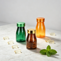 Bouteille en plastique PET de 80 ml de qualité alimentaire personnalisable pour bonbons gélifiés, comprimés de vitamines, capsules, pilules avec bouchon personnalisé, personnalisation prise en charge
