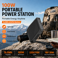Stasiun Daya Portabel 100W Langsung dari Pabrik, Baterai LiFePO4, Inverter Gelombang Sinus Termodifikasi, Output DC 12V untuk Perjalanan dan Berkemah