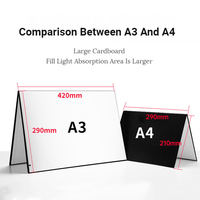 YEAH A3 A4 caméra prise de vue pliable carton blanc noir or argent photographie réflecteur de lumière papier