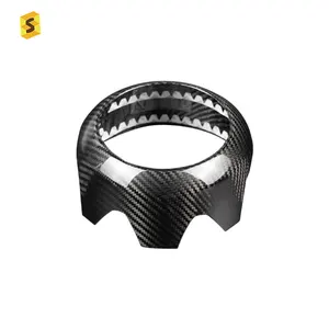 Es Car Interior Accessories Real Carbon Fiber Steering Wheel Cover Balloon Shell for MINI F series Car Accessories