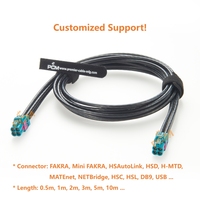 Câble Ethernet automobile 4-en-1 Mini Fakra Femelle-Femelle Z Code Quad Connecteur Assemblage Original Rosenberger AMK12D-1M4Z5-Z