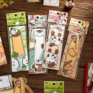 Bloc de Notas Adhesivas Fengqi E6 con Diseño de Gatos, Serie de Historias Kawaii, Bloc de Notas Adhesivas Portátil para Decoración de Diarios y Uso Corporativo - Product Image 1