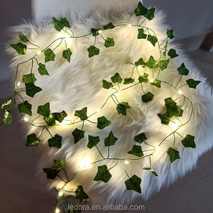 IP44 LED stringa <span class=keywords><strong>luci</strong></span> da giardino fata linea verde foglia ghirlanda stile colore bianco caldo per interni esterni illuminazione decorativa natalizia - Product Image 5