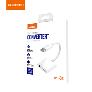 Recci A08 Nuevo Producto Tipo c a Tipo c Cable <span class=keywords><strong>Convertidor</strong></span> <span class=keywords><strong>de</strong></span> 3.5mm Cable <span class=keywords><strong>de</strong></span> <span class=keywords><strong>Audio</strong></span> <span class=keywords><strong>para</strong></span> Teléfono <span class=keywords><strong>Celular</strong></span> Android Carga y Escucha Música - Product Image 6