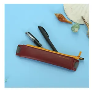 PU Leder Mini Pen Bag Elastic Book Bleistifte tui Tragbare Stift tasche Notebook Journal Bleistift halter Office Student Briefpapier