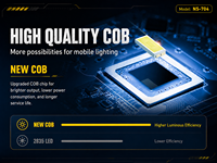 Lampe de travail LED rechargeable magnétique avec étanchéité IP33, focalisation réglable, portée du faisceau jusqu'à 900 m, pour la réparation automobile et l'utilisation industrielle