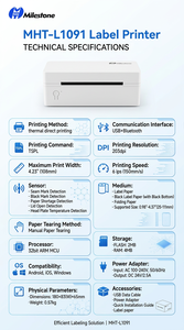 Impresora de Etiquetas Térmicas de Códigos de Barras MHT-L1091 de 110 mm para Etiquetas de Tela, Etiquetas de Prescripción, Impresora de Códigos Bluetooth Pequeña - Product Image 5