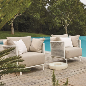 Ensemble de salon de jardin en teck pour villa, canapé d'extérieur modulable, mobilier de jardin très demandé - Product Image 2