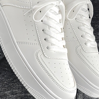 Chaussures de marche décontractées blanches pour hommes, respirantes, à lacets, basses, à bout rond, pour la ville