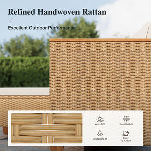 डौऊ फैशन आउटडोर संयोजन लाउंज सोफे आरामदायक विकर रतन गार्डन छोटे पाश फर्नीचर सोफे सेट - Product Image 4