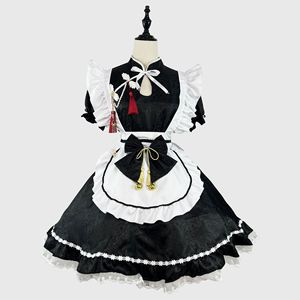Chinese Style Jacquard Lolita Maid Dress Plus Size Cosplay Costume Spring 2024 Tassel Detail Polyester Fabric - Product Image 1