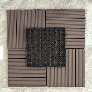 พื้นระเบียงสำเร็จรูป WPC ความหนาแน่นสูง สำหรับกลางแจ้ง ขนาด 300x300 มม. แบบประกบกันได้ ผิวด้าน ป้องกันสิ่งแวดล้อม ลายไม้ขัดเงา - Product Image 5