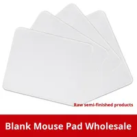 Tapis de souris semi-fini en caoutchouc naturel blanc pur, avec bordure cousue, prêt pour le transfert thermique