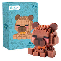 Lot de blocs de construction Micro Diamant Ours Brun Cœur d'agneau 175 pièces, mini briques animales, fournisseur en gros, cadeaux pour enfants