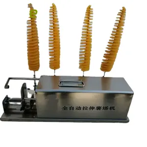 Twist potato chips cutter Potato spiral slicer cutter Automatic making twist potato tower machine