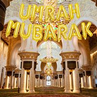 Ballons en forme de lettres UMRAH MUBARAK en or de 16 pouces, bannière pour célébrations de l'Umrah, rassemblements festifs islamiques, fournitures pour le Ramadan Mubarak et l'Aïd