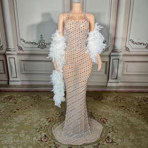 Novance Y5224売れ筋フェザーショールプロムドレスボールガウンキラキラクリスタルパーティードレス女性結婚式用イブニングエレガンス - Product Image 1